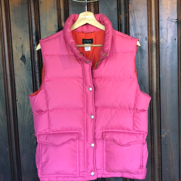 J. Crew Jackets & Blazers - J.Crew Down Pink and Orange Cozy Warm Puffer Vest